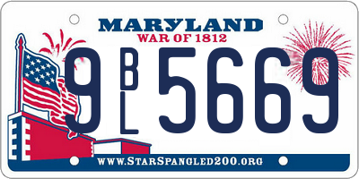 MD license plate 9BL5669