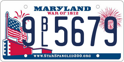 MD license plate 9BL5679