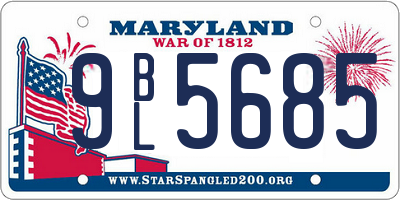 MD license plate 9BL5685