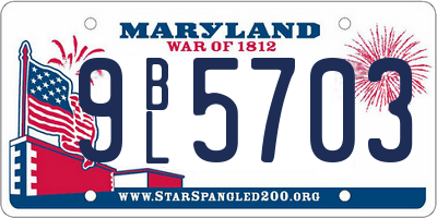 MD license plate 9BL5703