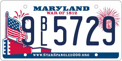 MD license plate 9BL5729