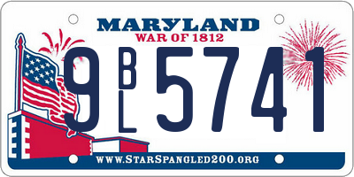 MD license plate 9BL5741