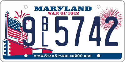MD license plate 9BL5742