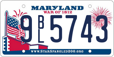 MD license plate 9BL5743