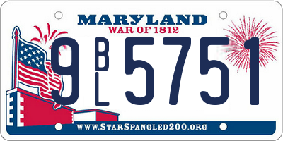 MD license plate 9BL5751