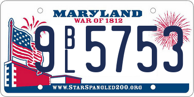 MD license plate 9BL5753