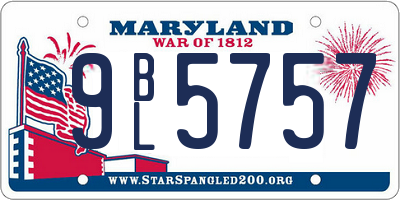 MD license plate 9BL5757
