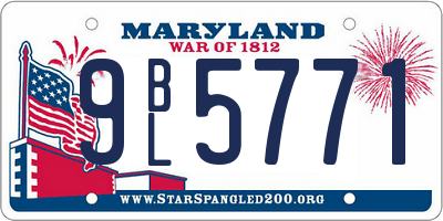 MD license plate 9BL5771