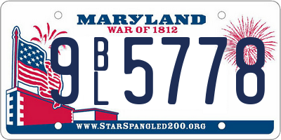 MD license plate 9BL5778