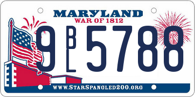 MD license plate 9BL5788
