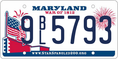 MD license plate 9BL5793