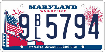 MD license plate 9BL5794