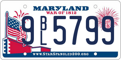 MD license plate 9BL5799
