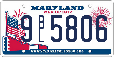 MD license plate 9BL5806