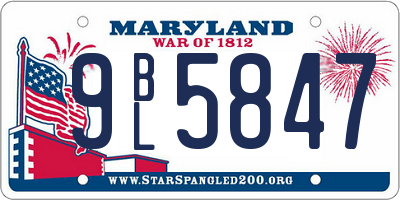 MD license plate 9BL5847
