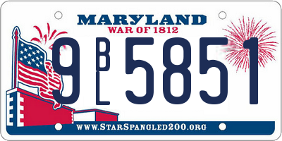 MD license plate 9BL5851