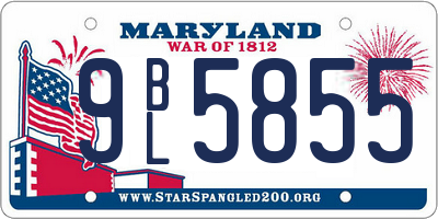 MD license plate 9BL5855