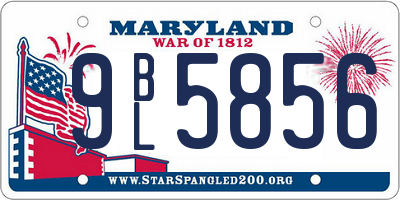 MD license plate 9BL5856