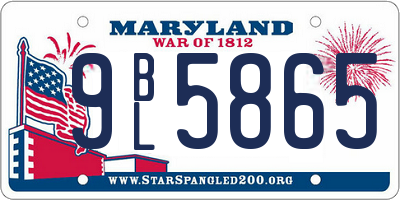 MD license plate 9BL5865