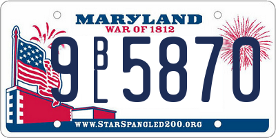 MD license plate 9BL5870