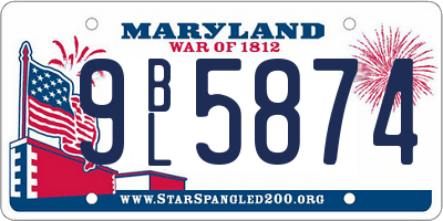 MD license plate 9BL5874