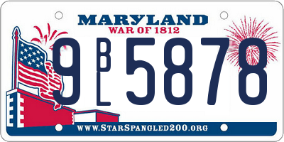 MD license plate 9BL5878