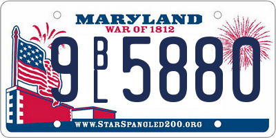 MD license plate 9BL5880
