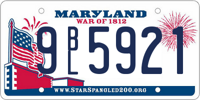 MD license plate 9BL5921