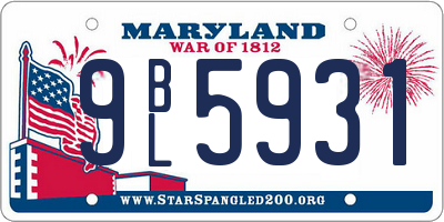 MD license plate 9BL5931