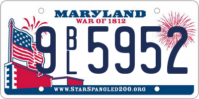 MD license plate 9BL5952