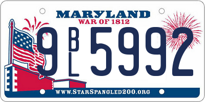 MD license plate 9BL5992
