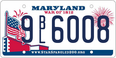 MD license plate 9BL6008