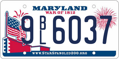MD license plate 9BL6037