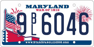 MD license plate 9BL6046