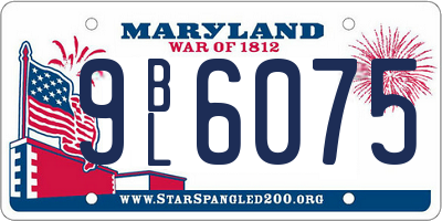 MD license plate 9BL6075