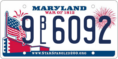 MD license plate 9BL6092