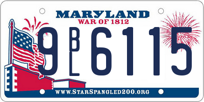 MD license plate 9BL6115