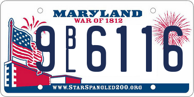 MD license plate 9BL6116