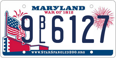 MD license plate 9BL6127