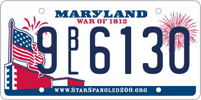 MD license plate 9BL6130