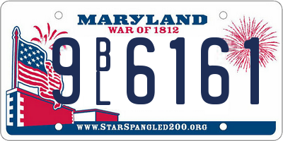 MD license plate 9BL6161