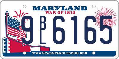 MD license plate 9BL6165