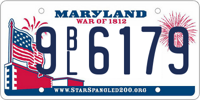 MD license plate 9BL6179