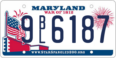 MD license plate 9BL6187