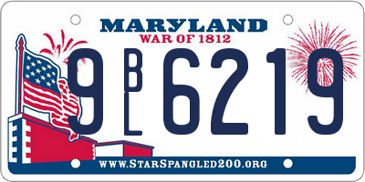 MD license plate 9BL6219