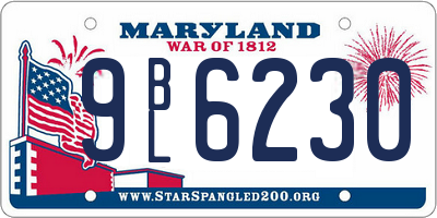 MD license plate 9BL6230