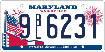MD license plate 9BL6231