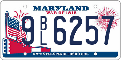 MD license plate 9BL6257