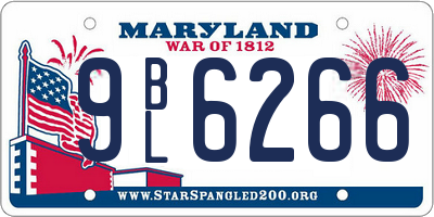MD license plate 9BL6266
