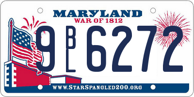 MD license plate 9BL6272